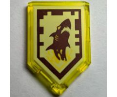 Tile, Modified 2 x 3 Pentagonal with Nexo Power Shield Pattern - Shark Attack