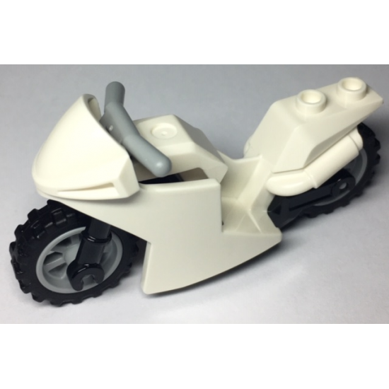 Riding Cycle Motorcycle Sport Bike with Black Frame, Light Bluish Gray Wheels and Light Bluish Gray Handlebars