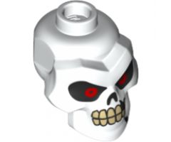 Minifigure, Head, Modified Skull with Red Eyes, Cracks and Missing Tooth Pattern