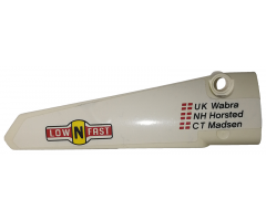 Technic, Panel Fairing # 6 Long Smooth, Side B with 'UK Wabra', 'NH Horsted', 'CT Madsen' and 'lowNfast' Pattern (Sticker) - Set 42039