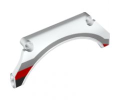 Technic, Panel Car Mudguard Arched 13 x 2 x 5 with Black, Red and Gray Stripes Pattern Model Front Left Side