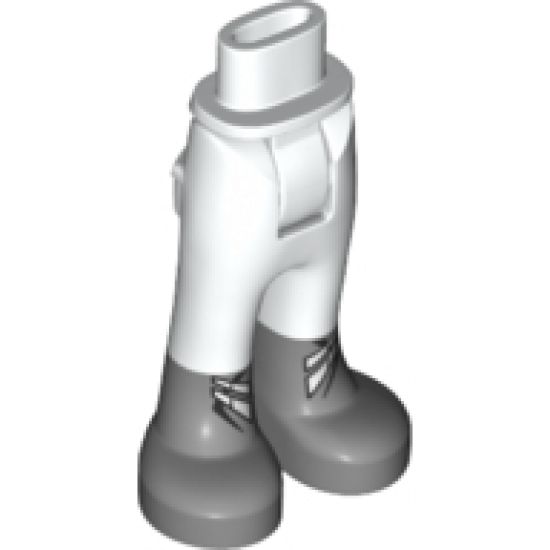 Mini Doll, Legs with Hips and Trousers with Back Pockets with Flat Silver Boots with Clasps Pattern