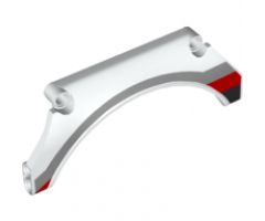 Technic, Panel Car Mudguard Arched 13 x 2 x 5 with Black, Red and Gray Stripes Pattern Model Front Right Side