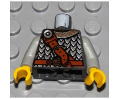 Torso Viking Scale Mail and Diagonal Leather Belt Pattern / Light Bluish Gray Arms / Yellow Hands