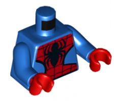 Torso Spider-Man Costume 6 Black Webs and Large Spiders Pattern / Blue Arms / Red Hands