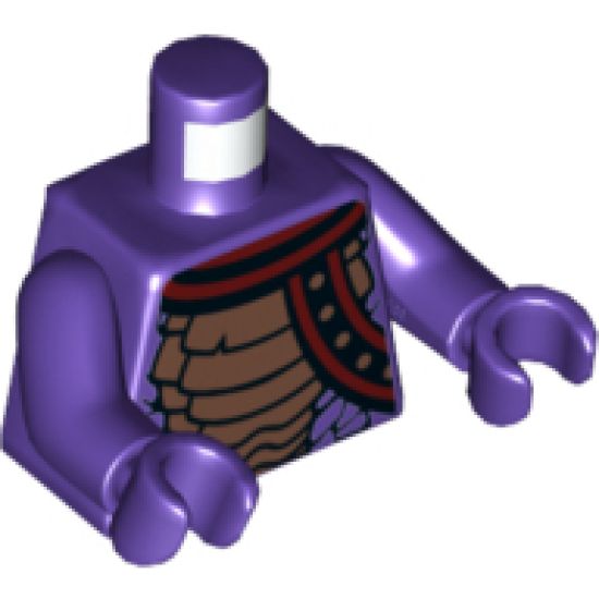 Torso Ninjago Snake with Black and Copper Scales and Shoulder Strap Pattern / Dark Purple Arms / Dark Purple Hands