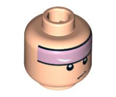 Minifigure, Head Bright Pink Headband with Squinted Batman Eyes Pattern - Hollow Stud