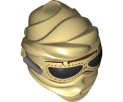 Minifigure, Headgear Layered Fabric Mask with Goggles with Black Lenses and Silver Bar Pattern