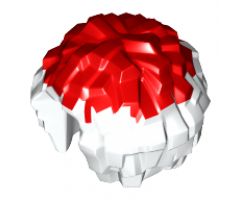 Minifigure, Utensil Cheerleader Pom Pom with Red Top Pattern