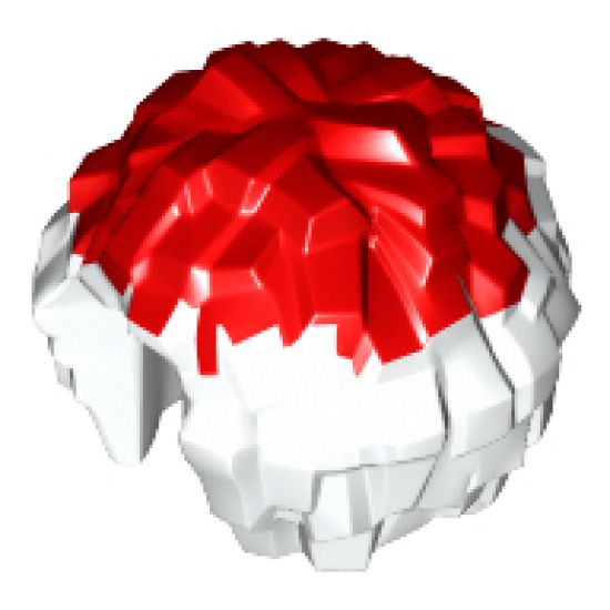 Minifigure, Utensil Cheerleader Pom Pom with Red Top Pattern