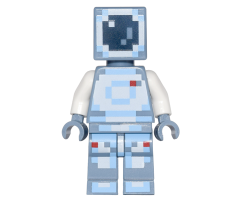 Minecraft Skin 4 - Pixelated, White and Bright Light Blue Spacesuit and Dark Blue Visor