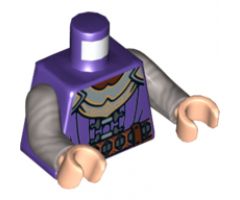 Torso LotR Armor with Silver Chest Plate, Buckles, and Belt Pattern / Flat Silver Arms / Light Nougat Hands