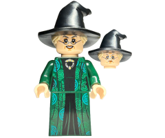 Professor Minerva McGonagall, Dark Green Robe and Cape, Hat with Hair