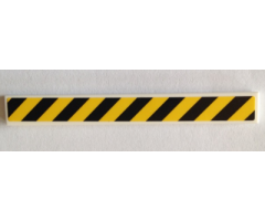 Tile 1 x 8 with Black and Yellow Danger Stripes Pattern (Sticker) - Set 40170