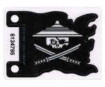 Plastic Flag 7 x 5 with White Ninjago Pirate on Black Background Pattern
