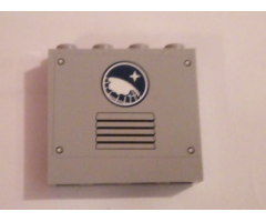 Panel 1 x 4 x 3 with Side Supports - Hollow Studs with Arctic Explorer Logo and Vents Pattern (Sticker) - Set 60062