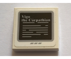 Tile 2 x 2 with White 'Vigo the Carpathian' on Black Computer Screen Pattern (Sticker) - Set 75827