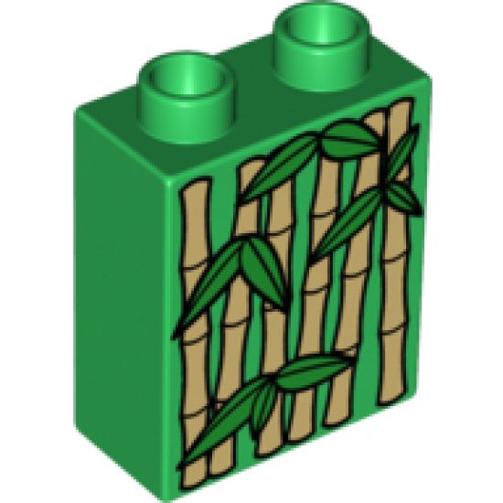 Duplo, Brick 1 x 2 x 2 with Bamboo Pattern