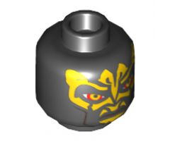 Minifigure, Head Alien with SW Savage Opress, Yellow Zabrak Pattern - Blocked Open Stud