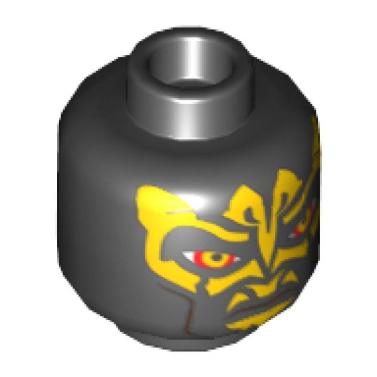 Minifigure, Head Alien with SW Savage Opress, Yellow Zabrak Pattern - Blocked Open Stud