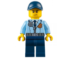 Police - City Officer, Jacket with Dark Blue Tie and Gold Badge, Dark Blue Legs, Dark Blue Cap
