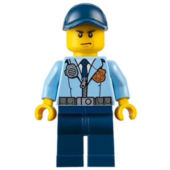 Police - City Officer, Jacket with Dark Blue Tie and Gold Badge, Dark Blue Legs, Dark Blue Cap