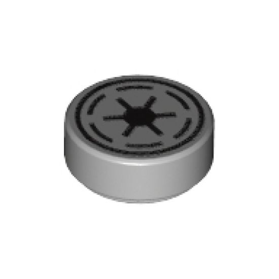Tile, Round 1 x 1 with SW Emblem of the Galactic Republic with 6 Spokes Pattern