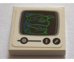 Tile 2 x 2 with Screen with Blue and Green Hologram Pattern (Sticker) - Set 75827