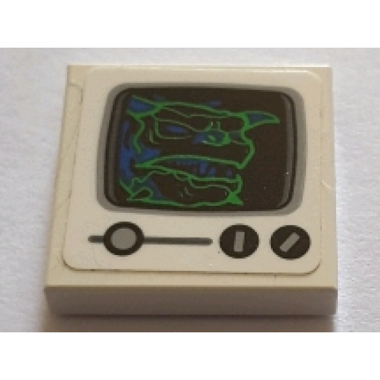 Tile 2 x 2 with Screen with Blue and Green Hologram Pattern (Sticker) - Set 75827