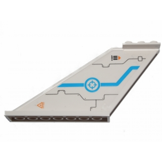 Tail 12 x 2 x 5 with Dark Azure Stripe and Target Pattern Model Left (Sticker) - Set 70701