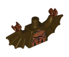 Torso Monster Fighters Bat with Medium Nougat Fur Pattern / Dark Brown Arms with Wings / Reddish Brown Hands