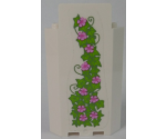 Panel 3 x 3 x 6 Corner Wall without Bottom Indentations with Ivy Trunks with 10 Magenta Flowers Pattern 2 (Sticker) - Set 41055