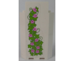 Panel 3 x 3 x 6 Corner Wall without Bottom Indentations with Ivy Trunks with 10 Magenta Flowers Pattern 1 (Sticker) - Set 41055
