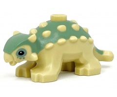 Animal, Dinosaur Ankylosaurus Baby with Sand Green Back and Black Eyes Pattern