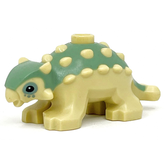 Animal, Dinosaur Ankylosaurus Baby with Sand Green Back and Black Eyes Pattern