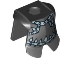 Minifigure, Body Wear Armor Breastplate with Leg Protection, Evil Knight Silver Diamond Pattern