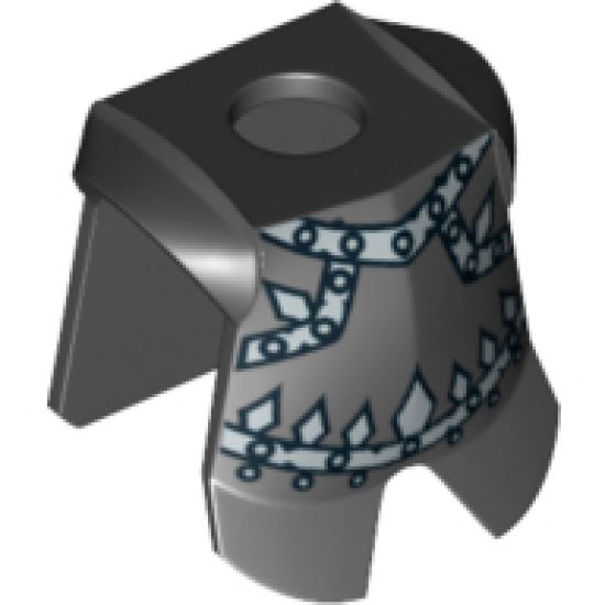 Minifigure, Body Wear Armor Breastplate with Leg Protection, Evil Knight Silver Diamond Pattern