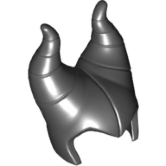 Minifigure, Headgear Head Top with Widow's Peak and 2 Large Curved Segmented Horns (Maleficent)