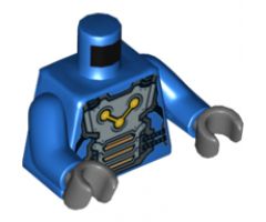 Torso Armor Plate with Straps and Nova Corps Markings Pattern / Blue Arms / Dark Bluish Gray Hands