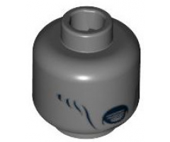 Minifigure, Head Alien with HP Dementor Pattern 2 - Hollow Stud