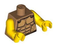 Torso Armor with Gold Plated Muscles Outline Pattern (Spartan) / Yellow Arms / Yellow Hands