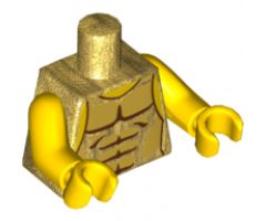 Torso Armor with Gold Plated Muscles Outline Pattern (Flying Warrior) / Yellow Arms / Yellow Hands