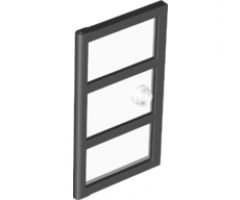 Door 1 x 4 x 6 with 3 Panes and Stud Handle with Trans-Clear Glass