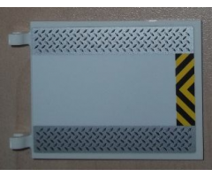 Flag 6 x 4 with Silver Tread Plates and Black and Yellow Danger Stripes Pattern (Sticker) - Set 8638