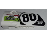 Technic, Panel Fairing # 3 Small Smooth Long, Side A with Number 80, Sponsorship Logos and Black, Lime and Red Styling Pattern (Sticker) - Set 42065