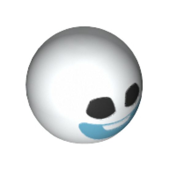 Technic Ball Joint with Black Eyes and Medium Azure Smile Pattern (Snowgie Head)