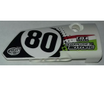 Technic, Panel Fairing # 4 Small Smooth Long, Side B with Number 80, Sponsorship Logos and Black, Lime and Red Styling Pattern (Sticker) - Set 42065