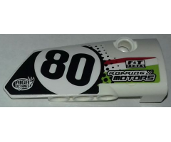 Technic, Panel Fairing # 4 Small Smooth Long, Side B with Number 80, Sponsorship Logos and Black, Lime and Red Styling Pattern (Sticker) - Set 42065