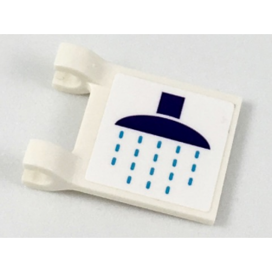 Flag 2 x 2 Square with Dark Purple Rainhead Shower and Dark Azure Drops Pattern (Sticker) - Set 41313