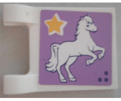 Flag 2 x 2 Square with Horse and Star on Lavender Background Pattern (Sticker) - Set 41057